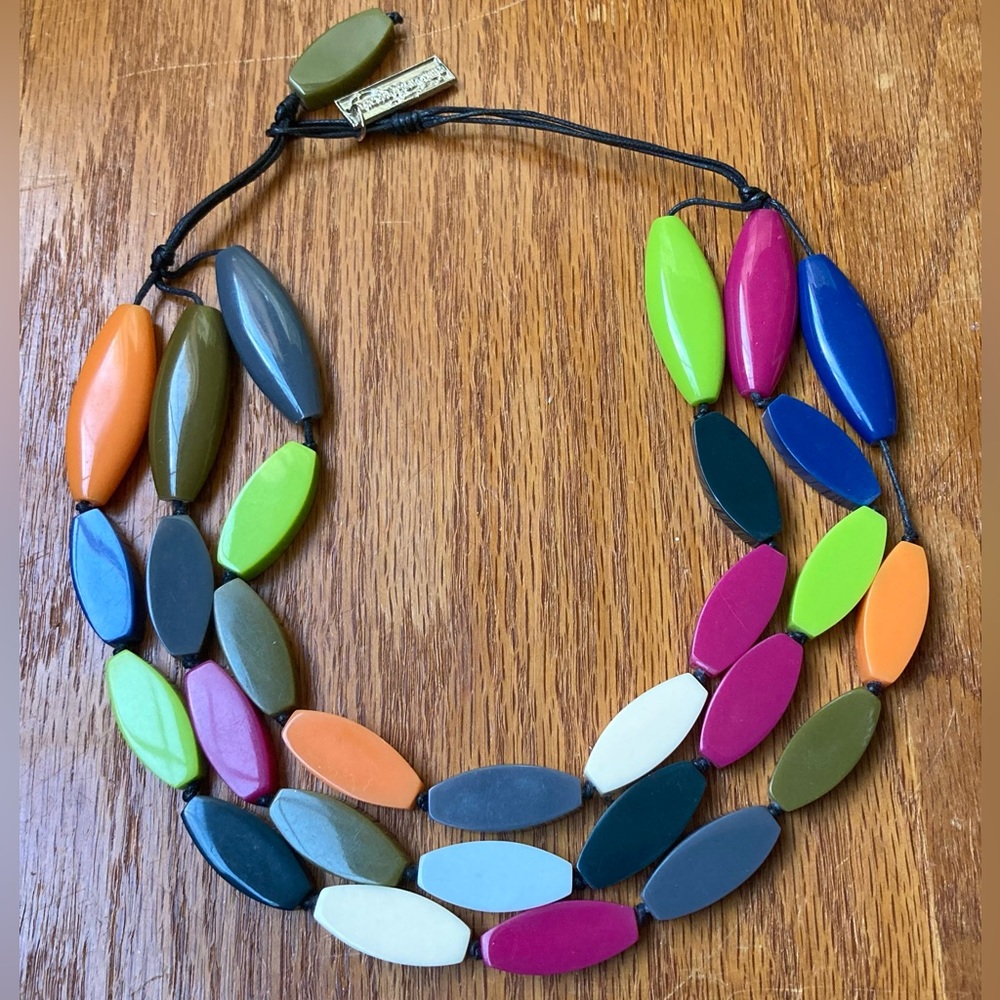 Ernesto Barcelona Colorful Triple Strand Beaded Necklace